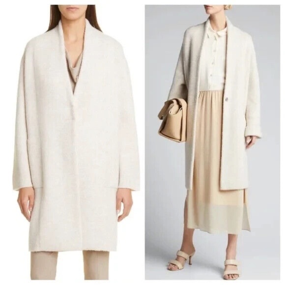 Vince Jackets & Blazers - Unworn Vince Women's Boucle Cardigan Sweater Coat in Oatmeal